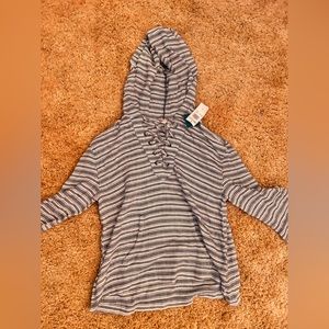 White and blue striped thin sweatshirt NEVER WORN